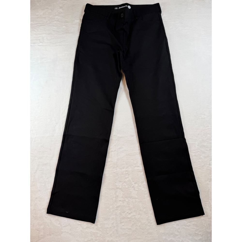 Betabrand Dress Pant Yoga Pants Black Straight Leg W1429-BK Large